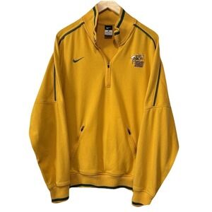 Nike Mens Yellow Green Half Zip Sweatshirt‎ Size Large Embroidered Logos